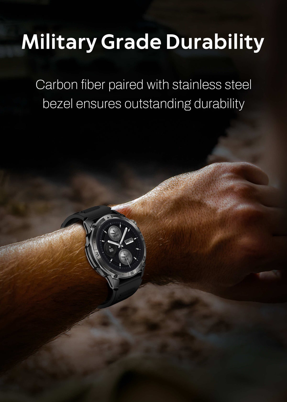 ZE™ Force Smartwatch | AMOLED Always On Display, Satellite GPS, Monitor Stress